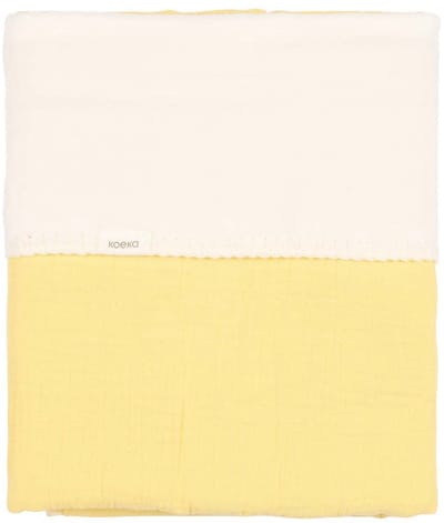 Koeka ledikantdeken cotton fleece Faro - mousseline - honey - 100x150