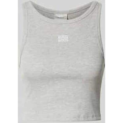 Korte top met labelstitching, model 'drew'
