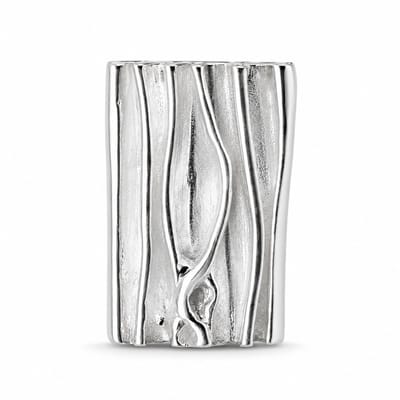 Zilveren Hanger 925 – Rechthoekige Design Hanger met Reliëf – 2,5 x 1,5 cm zonder colllier