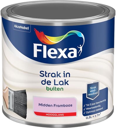 Flexa - Strak In De Lak Buitenlak Hoogglans - Midden Framboos - Mengverf - 500 Ml