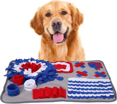 Snuffelmat Honden - Voedingskussen Speelgoed - Mentale Stimulatie - Bijtbestendig Flanel - 73x47 cm - Grijs