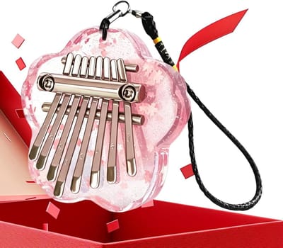 Vingerharp Instrument - Duimpiano Muziek - Muziek Ontdekken - 8 Toetsen Acryl - 11 x 9 x 6 cm - Transparant