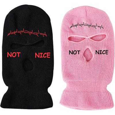 3 Gaten Balaclava Gebreide Gezichtsbedekking Winter Winddicht Ademend Ski Gezichtsbedekking voor Mannen Vrouwen pink