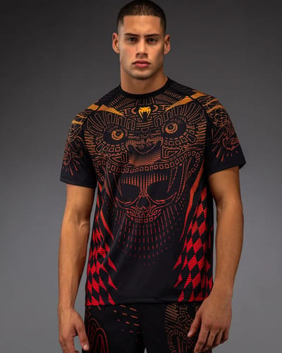 Venum Quetzal Fury Dry-Tech T-shirt Zwart Fury Rood Mandarijn - M