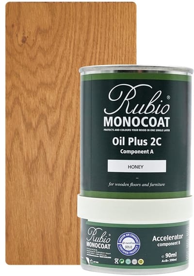 Rubio Monocoat Oil Plus 2C - Ecologische Houtolie in 1 Laag voor Binnenshuis - Honey, 390 ml (15 m²)