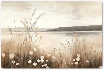 Placemats 45x30 cm - Placemat kunststof - 1 stuk - Meer - Water - Natuur - Beige - Borden onderleggers - Decoratie voor op tafel - Keuken tafeldecoratie accessoires - Vinyl onderlegger - Tafelversiering