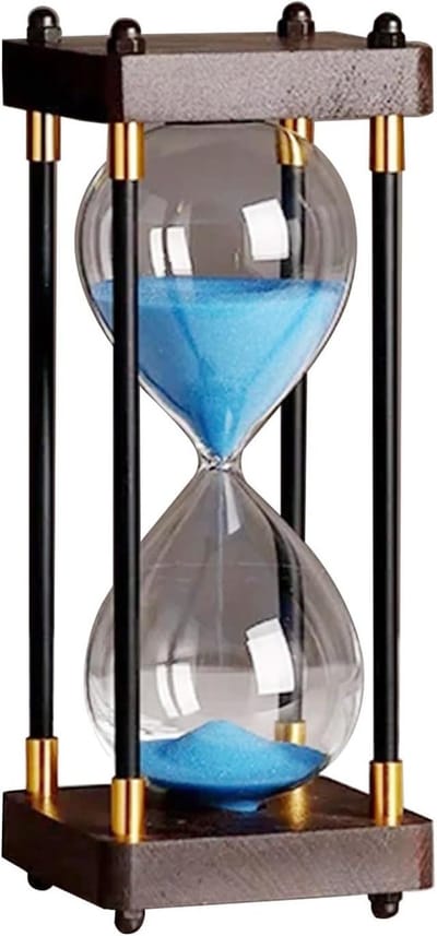Zandloper van 60 Minuten - Decoratief item met Regenboog Design voor Thuis, Kantoor, Bureau - Blauw.