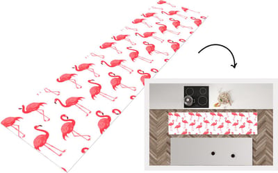 Keukenloper - Loper keuken - Patroon - Flamingo - Vogel - 200x50 cm - Keukenloper vinyl