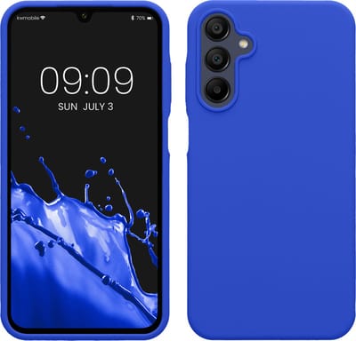 kwmobile telefoonhoesje geschikt voor Samsung Galaxy A15 5G - Hoesje met siliconen coating - Smartphone case in Baltisch blauw
