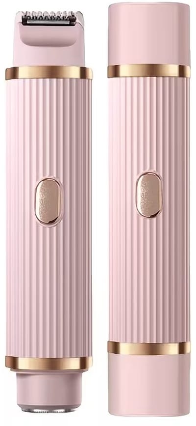 Oplaadbare 2in1 Scheerapparaat voor Dames - Body Shaver + Precisie/Baardtrimmer - Perfecte Reiseditie - Ultieme Lichaamshaar Verzorging - Kleur: Roze