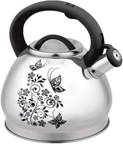 Waterkoker met Fluit - Theepot Fluitketel - Water Koken - Kleurveranderend Bloemenpatroon - 3 Liter - Zilverkleurig
