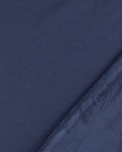 Alpen Fleece Stof Uni per Meter – Donker Jeans Blauw – Warm & Zacht – Met Fleece Binnenkant – Voor Hoodies, Joggingbroeken & Loungewear