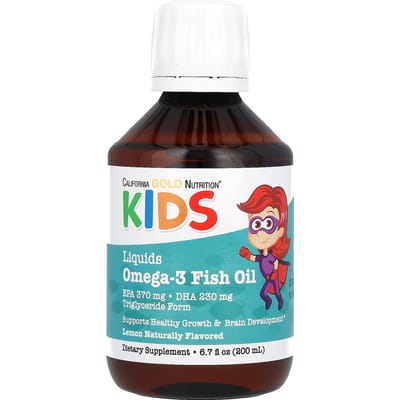 California Gold Nutrition, Noorse Kinder Omega-3 Visolie, Natuurlijke Citroensmaak, 6,7 fl oz (200ml)