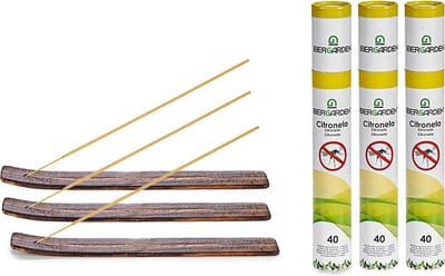 Ibergarden Citronella wierrook sticks - met houder/plankje - 120x sticks - 32 cm