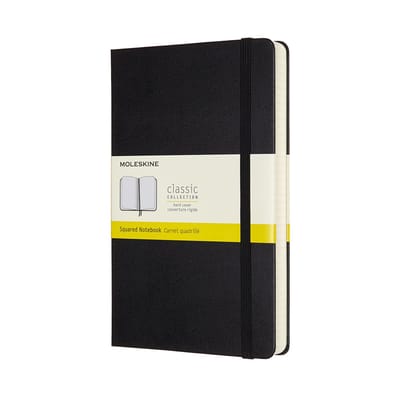 Moleskine Classic Notitieboek - Expanded - Large - Hardcover - Geruit - Zwart