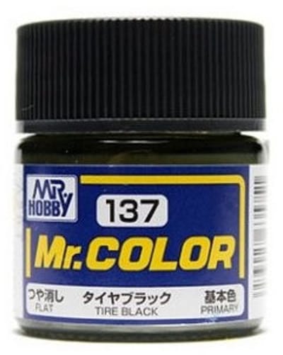 Gunze Mr. Hobby C-137 - Mr. Color 10 ml Tire Black - Lacquer Modelbouwverf