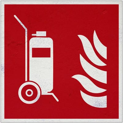 Mobiele brandblusser bord – F009 | Forex Re materiaal | 10 x 10 cm
