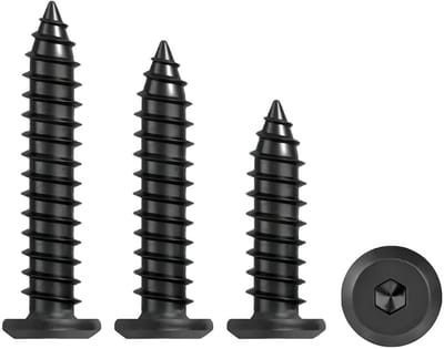 Set van 20 Zelftappende Schroeven, M6 x 40mm, Zwarte Inbuskop Schroeven voor Meubelverbindingen en Klusprojecten