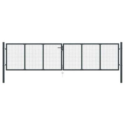 vidaXL - Tuinhek - van - gaas - gegalvaniseerd - staal - 400x75 - cm - grijs