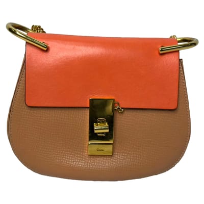 Chloé Mini Drew Chain Schoudertas in Oranje Leer