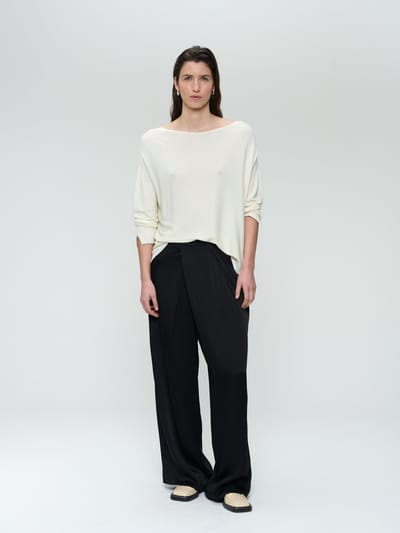 M205 seamless cotton pullover | Ecru - Ecru / XXS