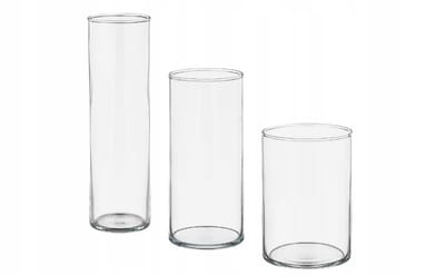 IKEA CYLINDER Vazen Set - 3 stuks, transparant glas