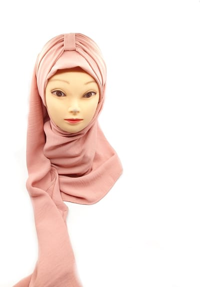 Elagante Roze hoofddoek, Mooie hijab, sjaal, scarves, hejab, hoofddeksels.
