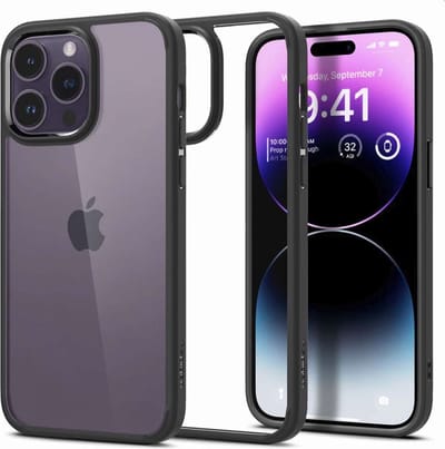 Geschikt voor Spigen Ultra Hybrid Case Apple iPhone 14 Pro Hoesje - Zwart