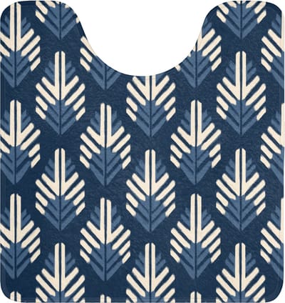 WC mat met uitsparing 55x60 cm - Antislip - Modern - Patroon - Blauw - Toiletmat met uitsnijding - Vloermat - Douchemat - Toilet tapijt - Toiletmatten