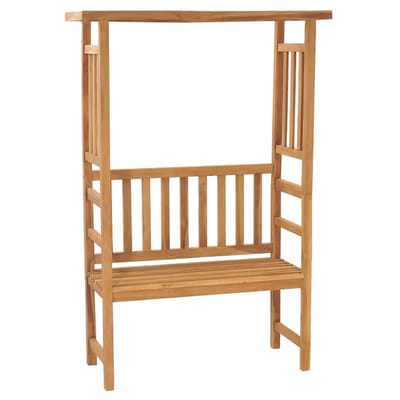 vidaXL - Tuinbank - met - pergola - 115 - cm - massief - teakhout