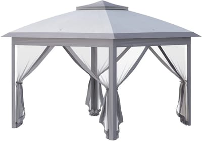 Partytent opvouwbaar - Paviljoen - 3 x 3 m - Easy up - Waterdicht - met Zijwanden - Weerbestendig - Grijs