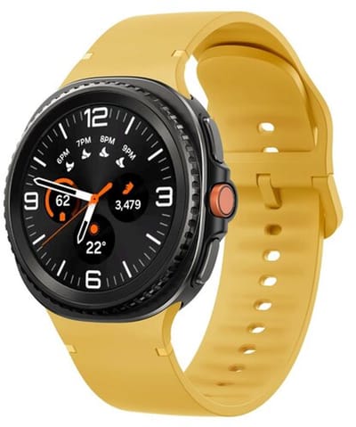 By Qubix - smartwatch bandje - Compatible Samsung bandje - Soft siliconen band - Maat: S/M - Oker - Geschikt voor Samsung Galaxy Watch 9 (40/44mm) - Watch 8 (40/44mm) - Watch 8 Classic (46mm)