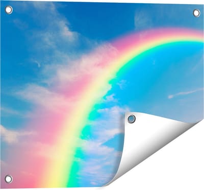 Gards Tuinposter Regenboog - 50x40 cm - Tuindoek - Tuindecoratie - Wanddecoratie buiten - Tuinschilderij