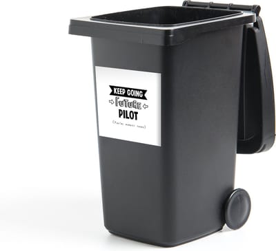 Container sticker Piloot - Quote - Studeren - Opleiding - School - 40x40 cm - Kliko sticker