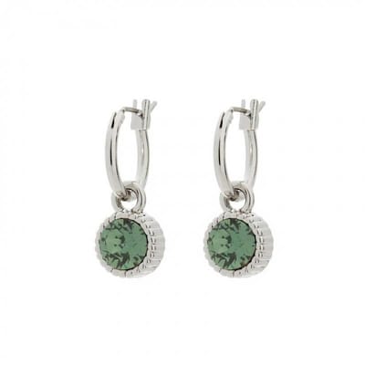 Biba Hang Oorbellen Zilver met Swarovski Steentje Erinite
