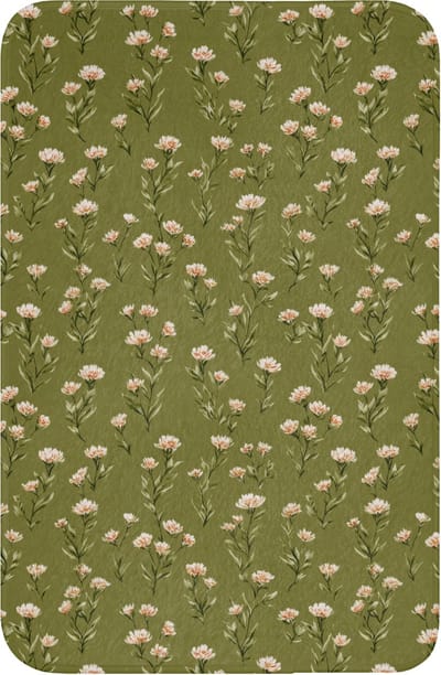WC mat 40x60 cm - Antislip - Landelijk - Bloemen - Groen - Toiletmat - Vloermat - Douchemat - Toilet tapijt - Toiletmatten