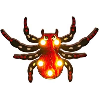 Veilleuse LED Design Citrouille Lampe de Bureau de Chevet Alimentée par 2 Piles AA (Piles Non spider type 2 black