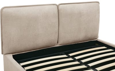 Vente-unique Bed met opbergruimte stof beige 140 x 190 cm