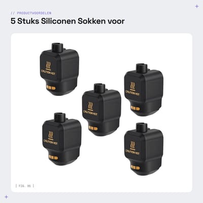 Dailygoods- Siliconen Sokken Hittebestendig tot 300 °C - 3D-printer Hotend - Siliconen Covers - 5-delige Set - Effectieve Warmte-isolatie - Hotend Cover
