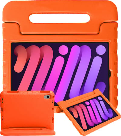 Hoesje - Geschikt voor Apple iPad Mini 6 (2021) - 8.3 inch - 6e Generatie - Kinderhoes Shockproof Bumper - Kidsproof Case - Tablethoes - Kinder Hoes Cover - Oranje