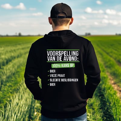 AGRIFANS® 100% Kans Op Bier - Heren Hoodie - S