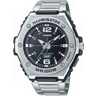 Casio YOUTH serie-schijf drie wijzers retro mode hart van staal klassieke wijzer kwartsuurwerk roestvrijstalen band Japans en Koreaans MWA100HD-1AV zwart