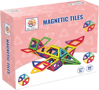 MaxxyTiles® 60 Stuks - Magnetische Tegels - Magnetisch Speelgoed - Magnetic Tiles - Montessori Speelgoed - Speelgoed 3 Jaar - Bouwspeelgoed