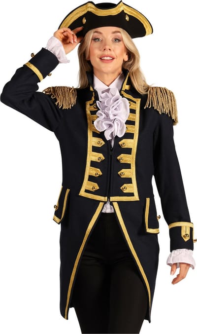 Thetru Carnavalsjas Dames - Battle of Waterloo Zwart - Maat XL - Oeteldonk Jas - Carnaval Jas