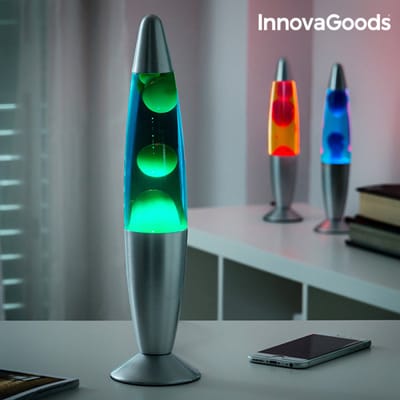 Lava lamp- InnovaGoods 25W Magma Lava lamp- Tafellamp Blauw kleur