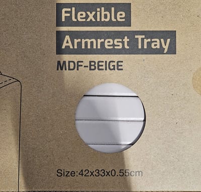 Flexibele armleuning-tray Gemaakt van bamboe - 41 x 33 x 0.55 cm - beige
