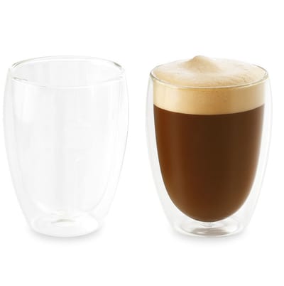 Bellatio Design Dubbelwandige glazen - 2x st - 380 ml - transparant - glas - theeglazen/koffieglazen- Cappuccino/macchiato glazen