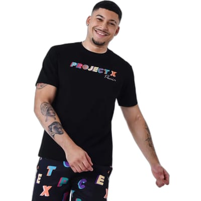 Oversized T-shirt met veelkleurig geborduurd logo Project X Paris
