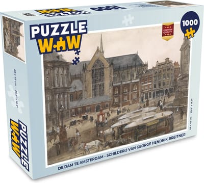Puzzel De Dam te Amsterdam - Schilderij van George Hendrik Breitner - Legpuzzel - Puzzel 1000 stukjes volwassenen