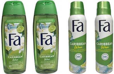 FA Caribbean Wave - SET - Deo Spray 2 x 150 ml / Douchegel 2 x 250 ml